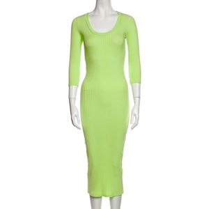 NSF Clothing Midi Neon Green Dress size M brand new with tags
